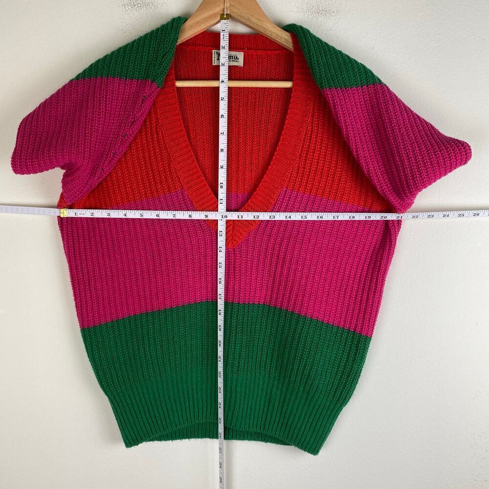 Show Me Your Mumu Mina Feliz Stripe Oversized V Neck Sweater XS - Picture 16 of 16
